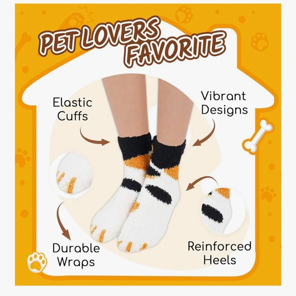 🆕 Soft Fluffy Plush Slipper Socks, Fuzzy Animal Socks